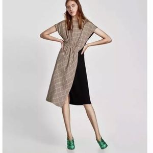 🆕Zara Patchwork asymmetrical midi dress